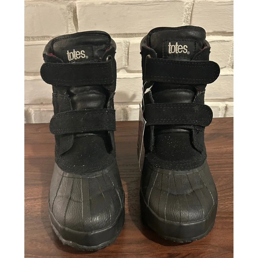 NWT Totes Black Leather Suede Duck Boots Size 7D Steel Shank Winter Snow